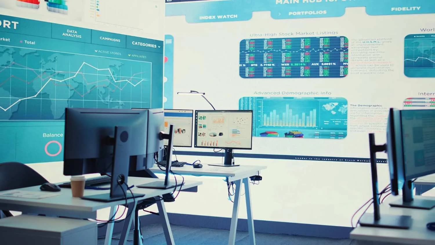 Team collaborating in a technology-equipped meeting room